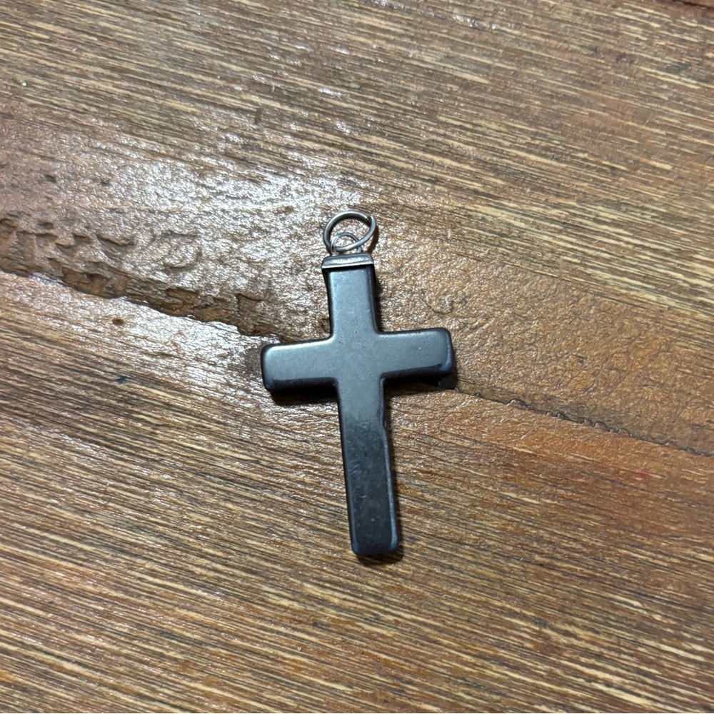 Black Metallic Cross Pendant